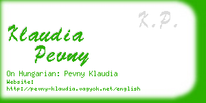 klaudia pevny business card